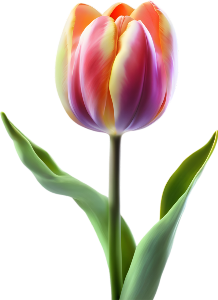 AI generated Glowing Tulip, Close-up image of Glowing tulip flower. png