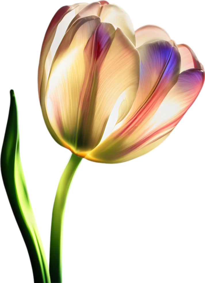 AI generated Glowing Tulip, Close-up image of Glowing tulip flower. png