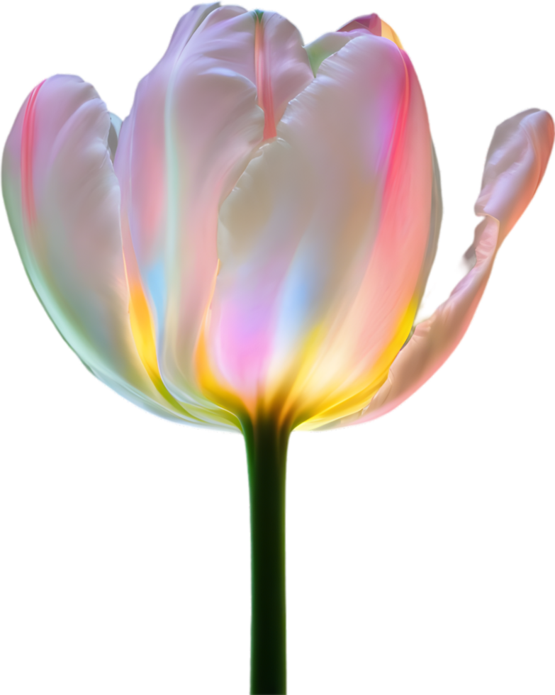 AI generated Glowing Tulip, Close-up image of Glowing tulip flower. png