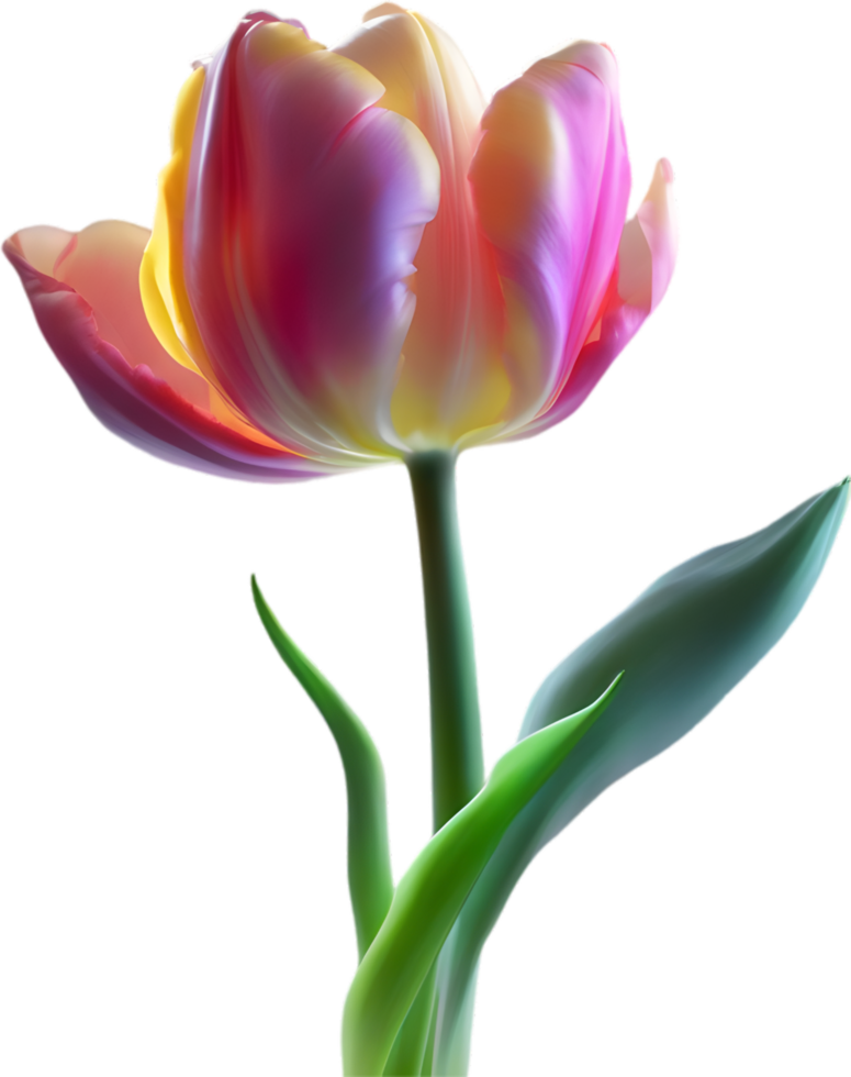 AI generated Glowing Tulip, Close-up image of Glowing tulip flower. png