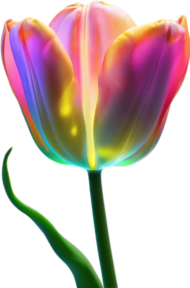 AI generated Glowing Tulip, Close-up image of Glowing tulip flower. png