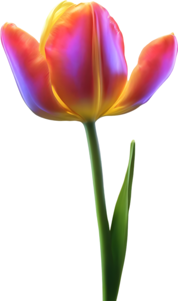 AI generated Glowing Tulip, Close-up image of Glowing tulip flower. png