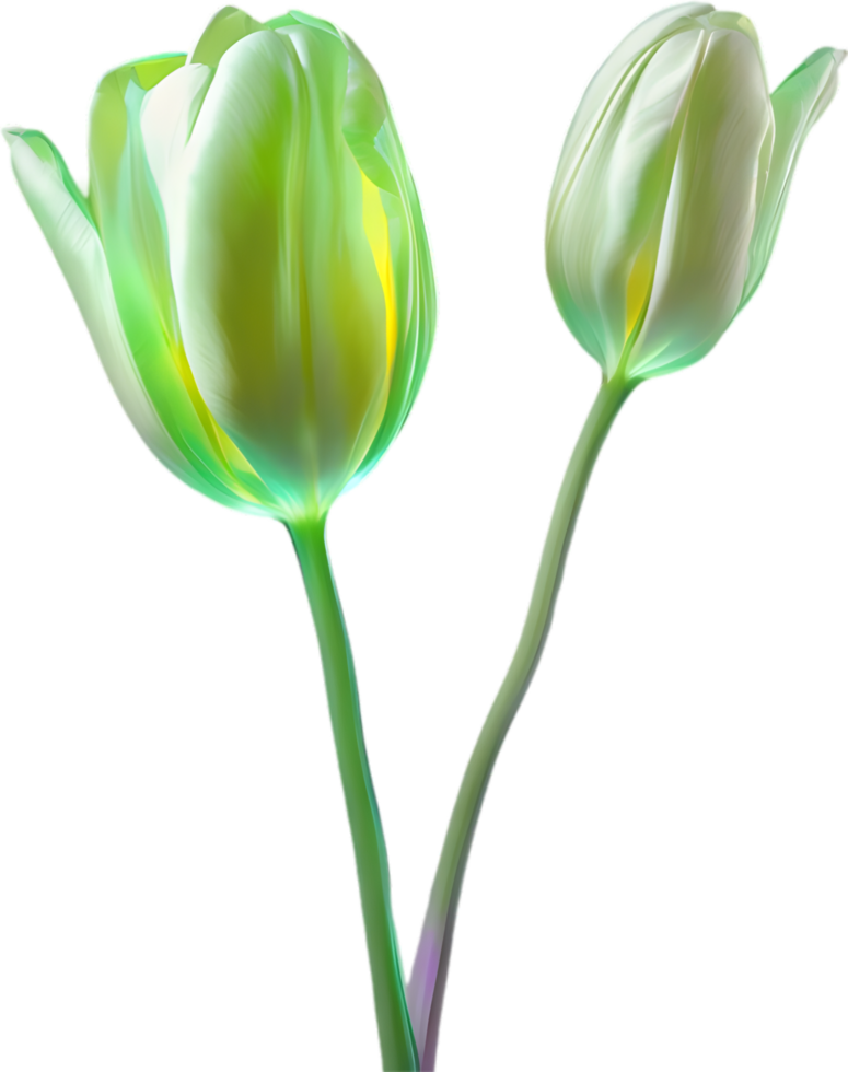 AI generated Glowing Tulip, Close-up image of Glowing tulip flower. png
