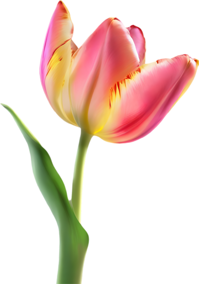 AI generated Glowing Tulip, Close-up image of Glowing tulip flower. png