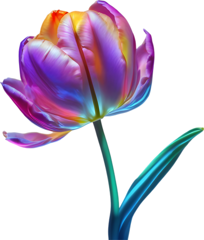 AI generated Glowing Tulip, Close-up image of Glowing tulip flower. png
