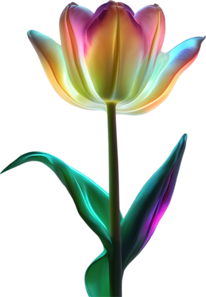 AI generated Glowing Tulip, Close-up image of Glowing tulip flower. png