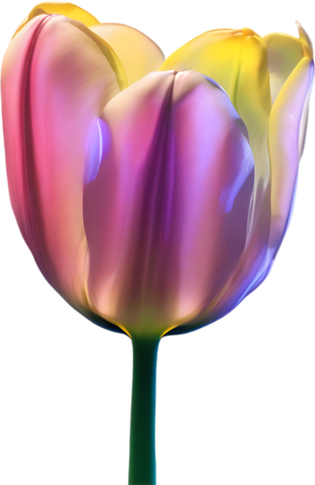 AI generated Glowing Tulip, Close-up image of Glowing tulip flower. png