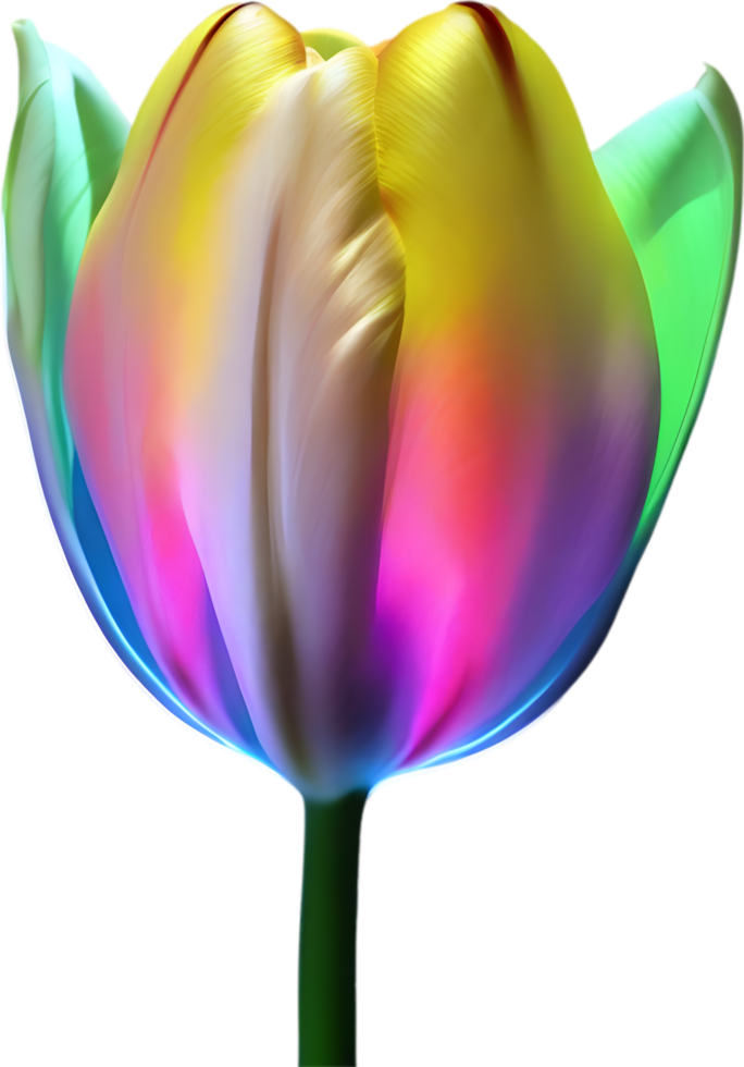 AI generated Glowing Tulip, Close-up image of Glowing tulip flower. png