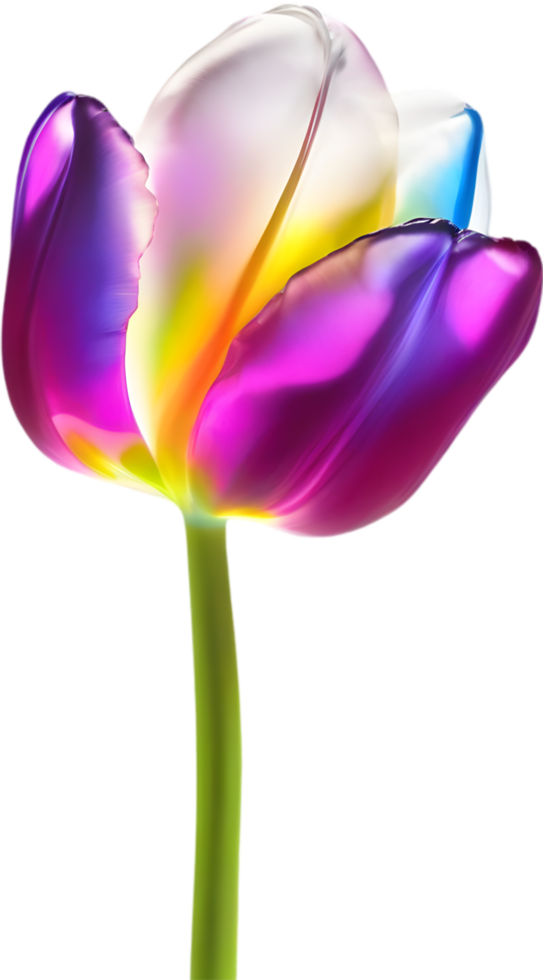 ai generado brillante tulipán, de cerca imagen de brillante tulipán flor. png
