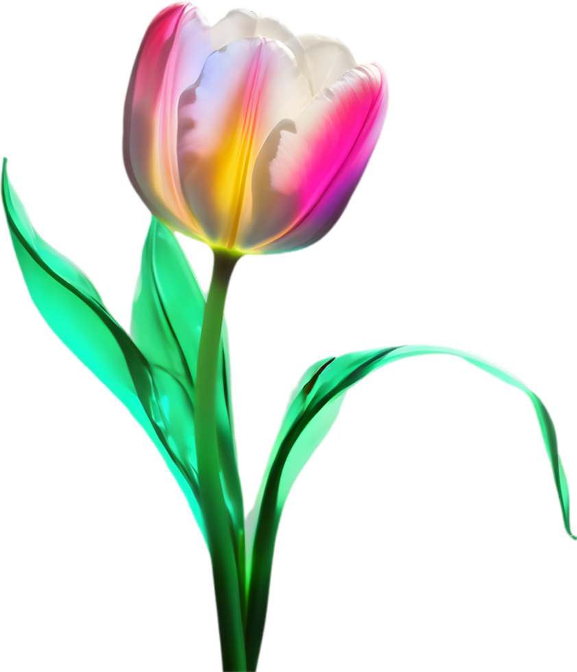 AI generated Glowing Tulip, Close-up image of Glowing tulip flower. png