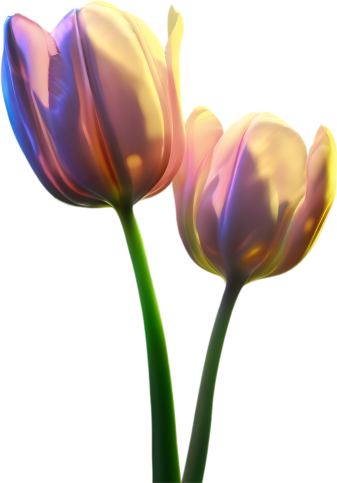 AI generated Glowing Tulip, Close-up image of Glowing tulip flower. png