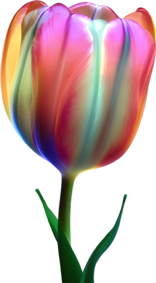 AI generated Glowing Tulip, Close-up image of Glowing tulip flower. png
