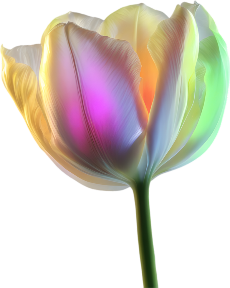 AI generated Glowing Tulip, Close-up image of Glowing tulip flower. png