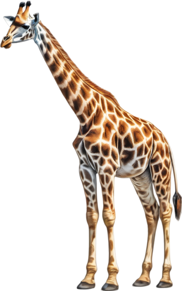 AI generated Colored-pencil sketch of a giraffe. png