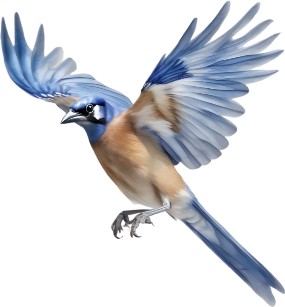 AI generated Watercolor of a Blue Jay bird clipart. png