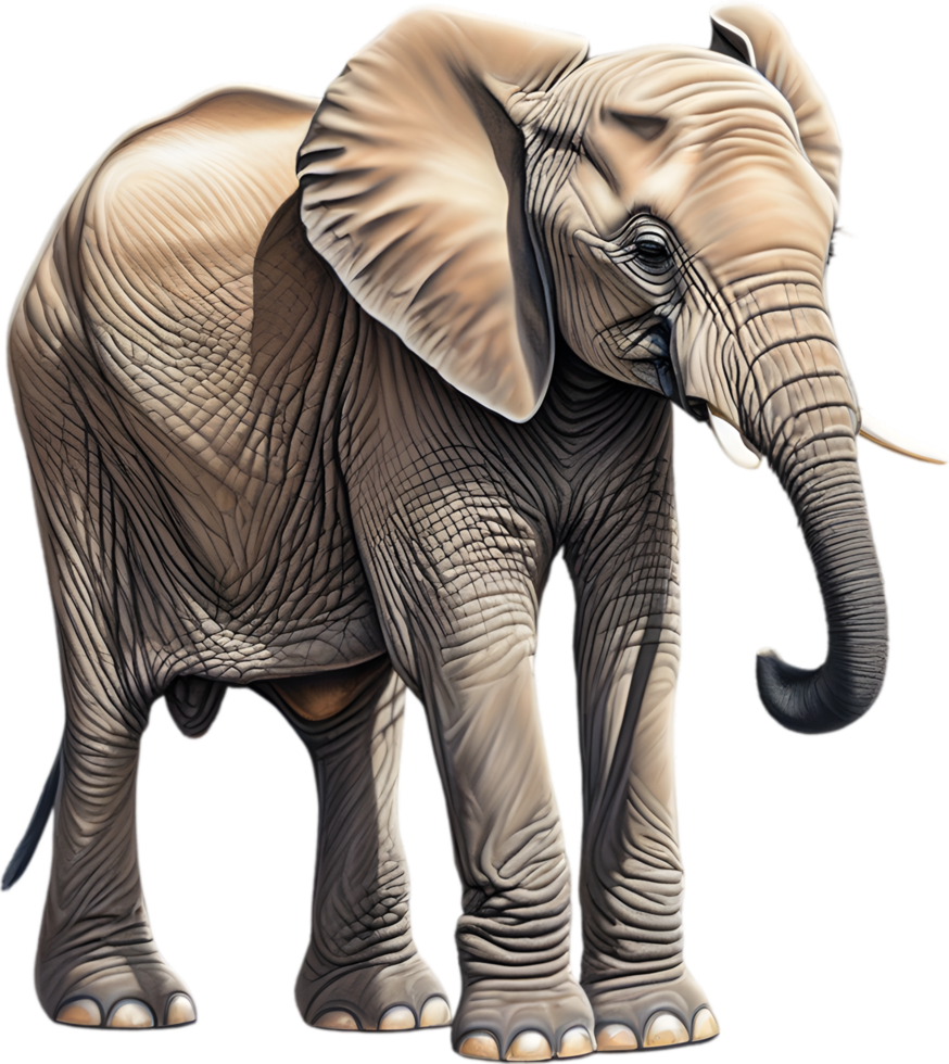 AI generated Colored-pencil sketch of an African elephant. png