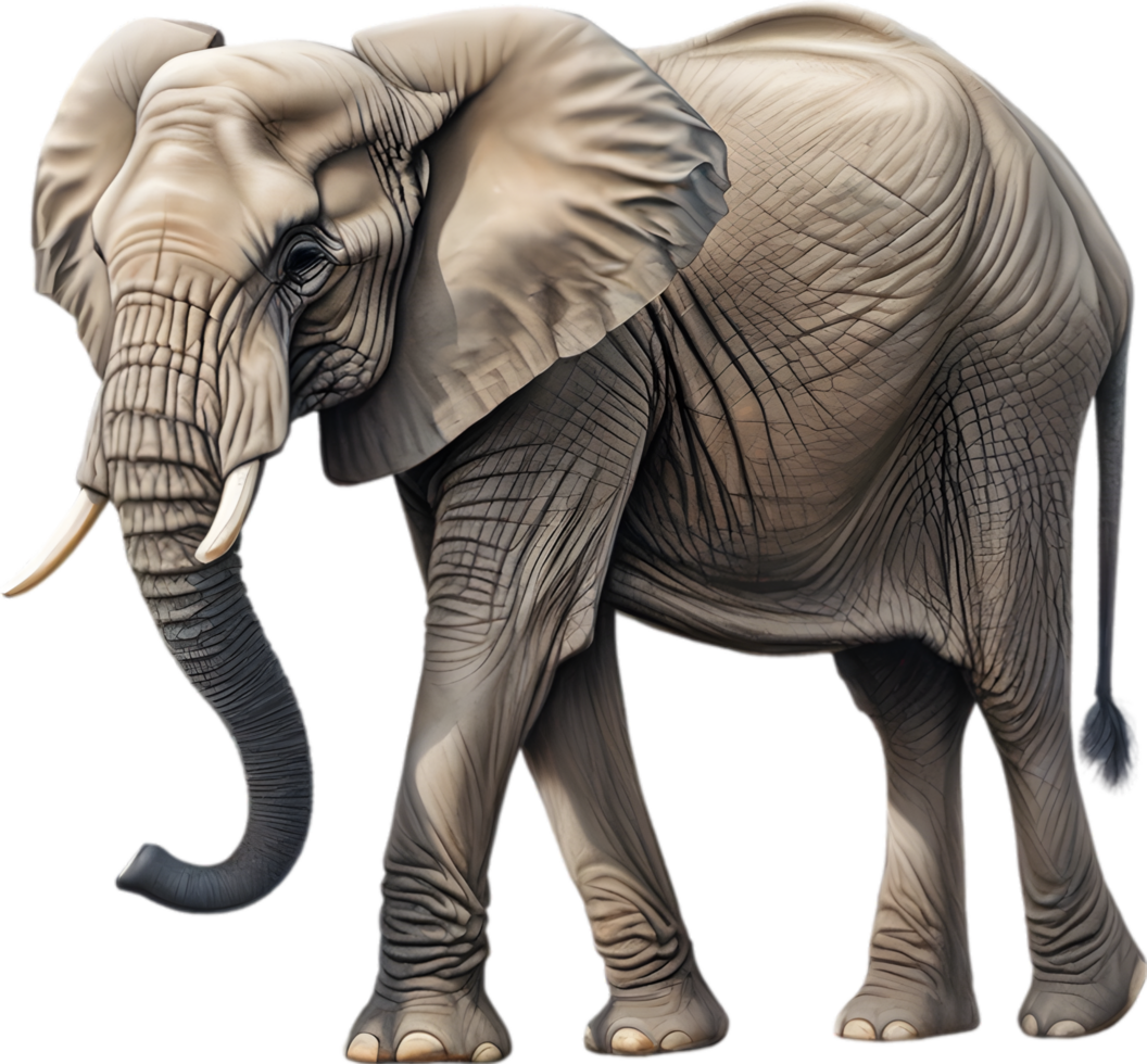 AI generated Colored-pencil sketch of an African elephant. png