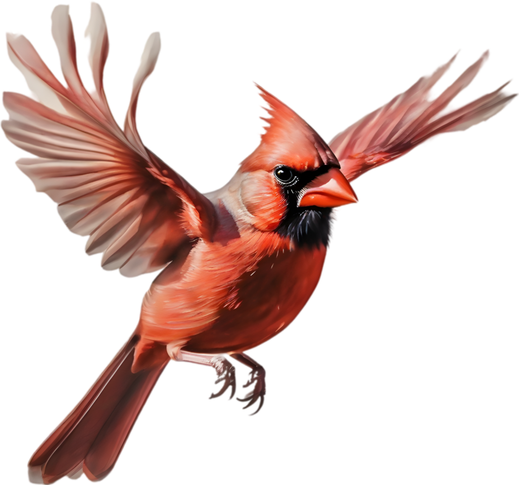AI generated Watercolor of a Northern Cardinal bird clipart. png