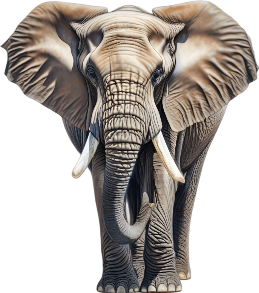 AI generated Colored-pencil sketch of an African elephant. png