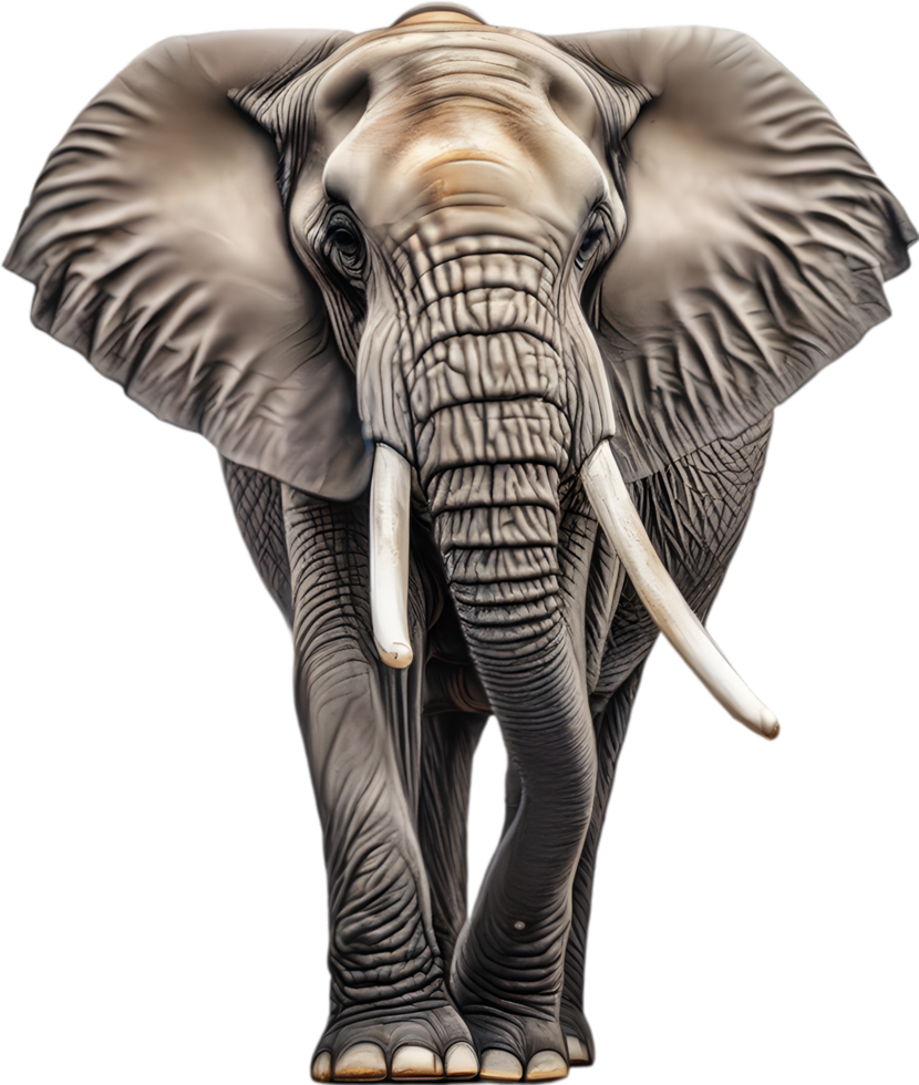 AI generated Colored-pencil sketch of an African elephant. png