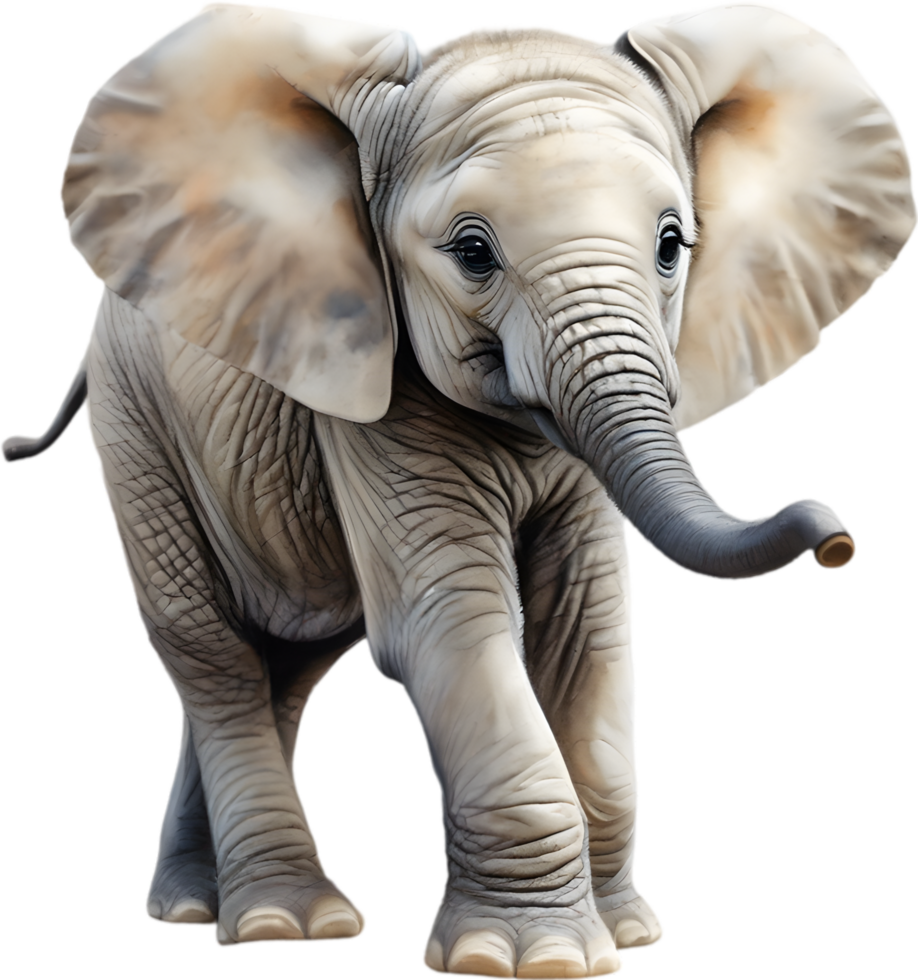 AI generated Colored-pencil sketch of an African elephant. png