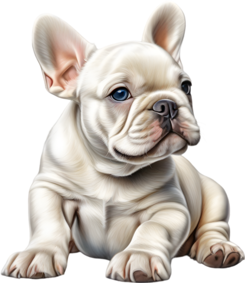 ai generiert ein süß Französisch Bulldogge Hündchen Clip Art. png