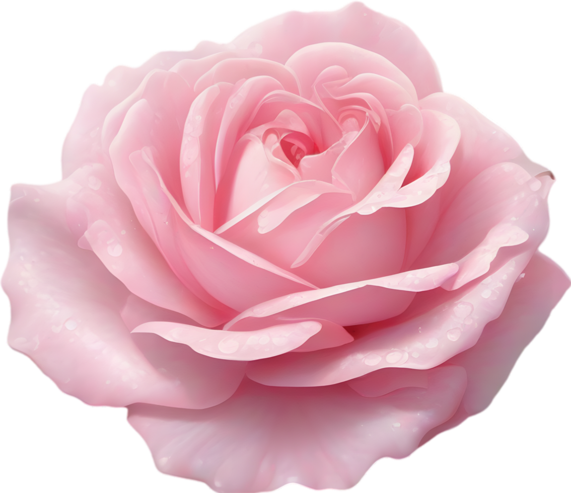 AI generated Colorful rose with leaves clipart. png