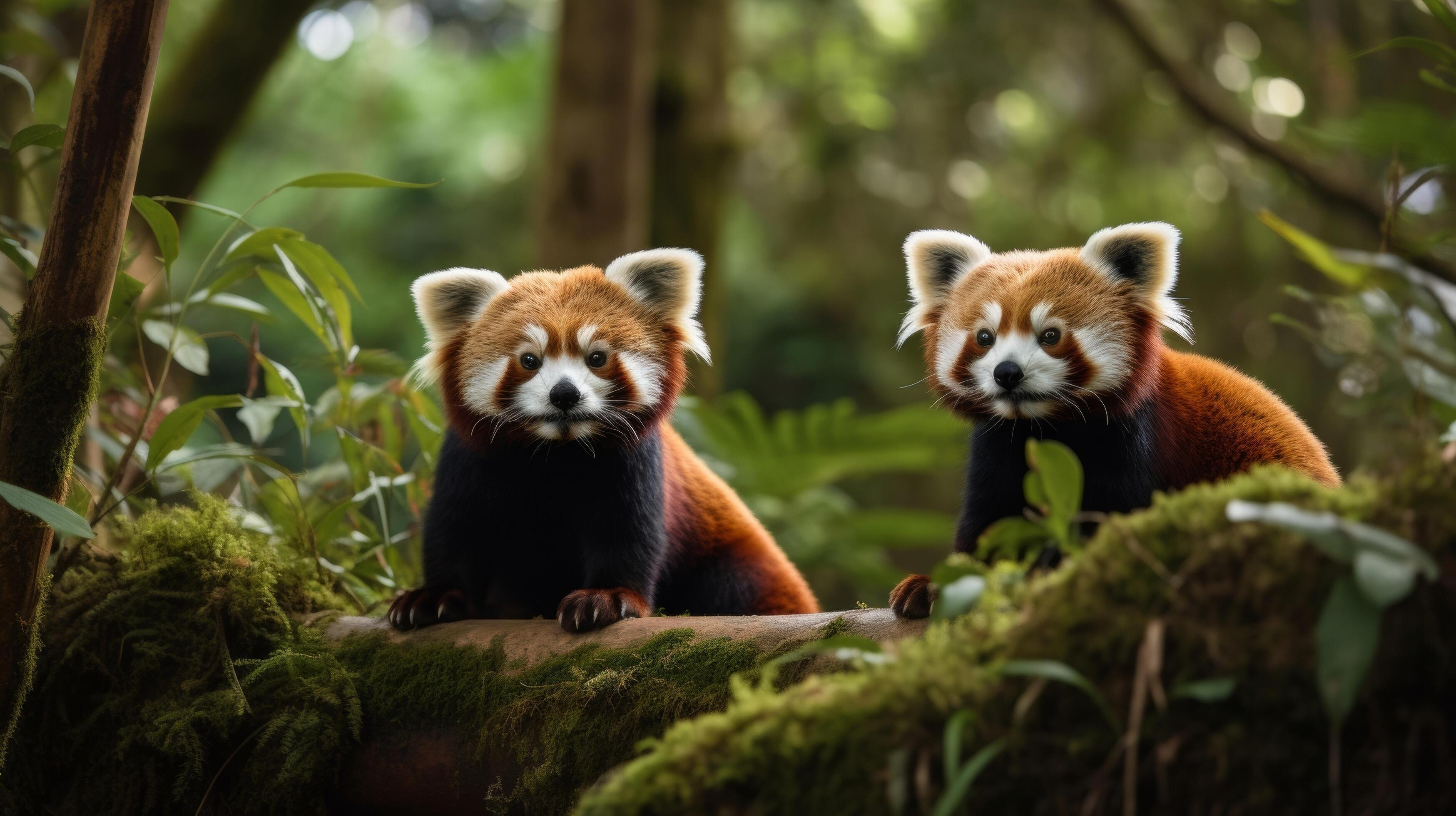 Ai Generated Red Pandas Resting In Green Bamboo Forest 41330522 Stock Ai Generated Red Pandas Resting In Green Bamboo Forest 41330522 Stock