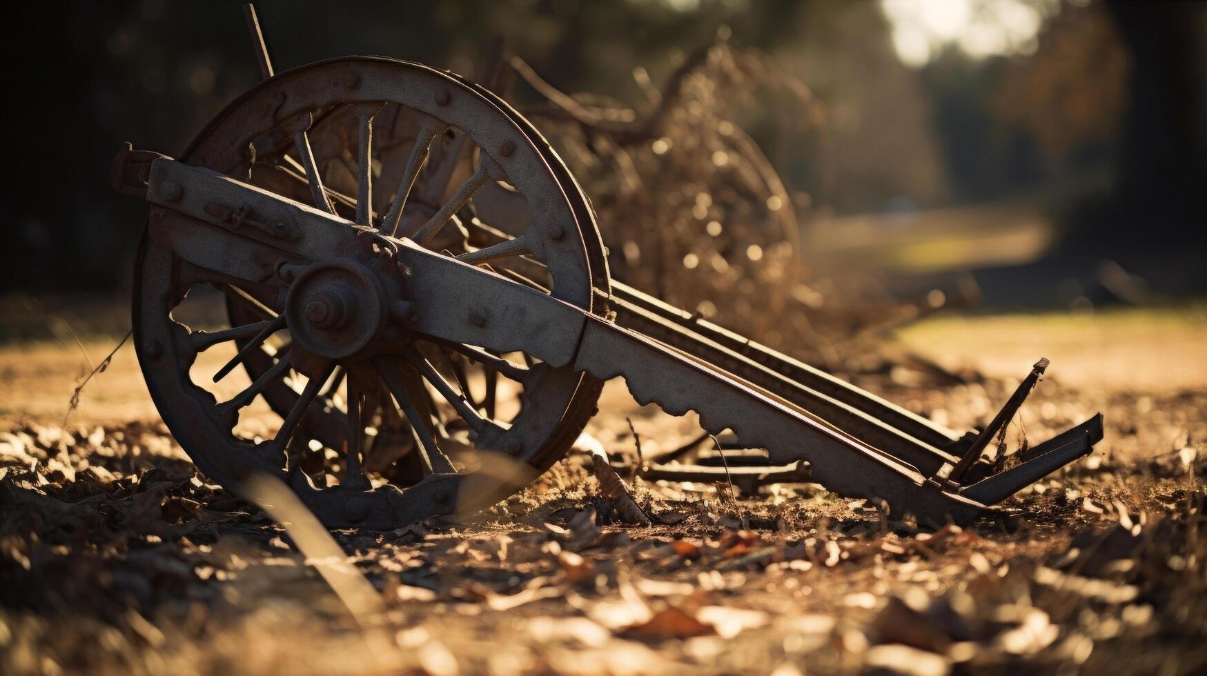 AI generated Vintage plow adorned with decorative elements photo