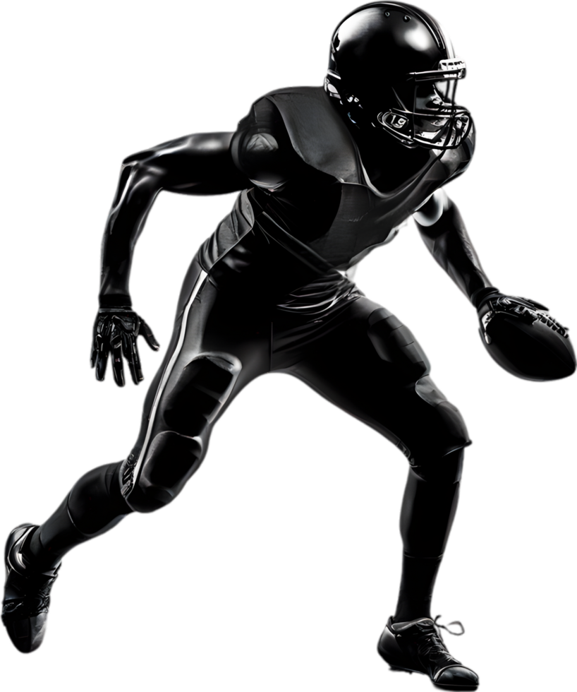 AI generated Silhouette icon of an American football player. png