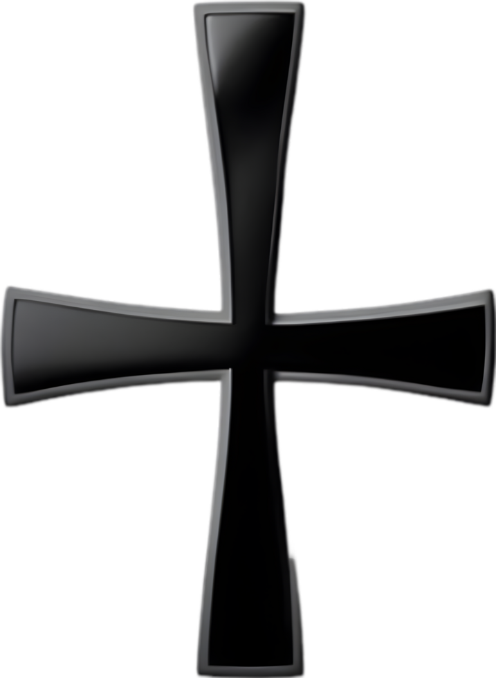 AI generated Black Christian cross icon design in a minimalist style. png
