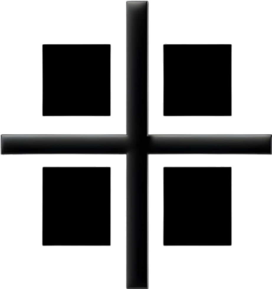 AI generated Black Christian cross icon design in a minimalist style. png