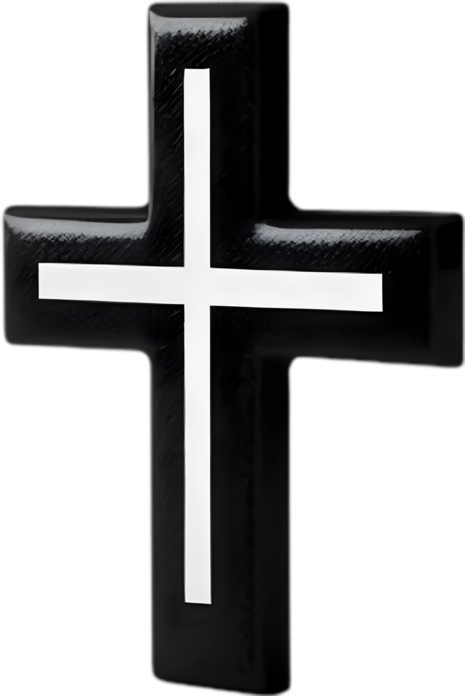 ai generato nero cristiano attraversare icona design nel un' minimalista stile. png