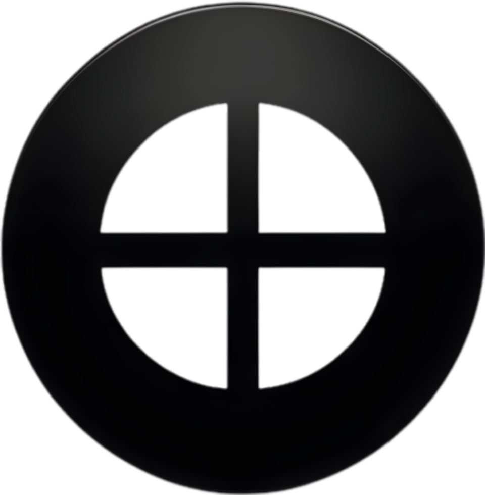 AI generated Black Christian cross icon design in a minimalist style. png