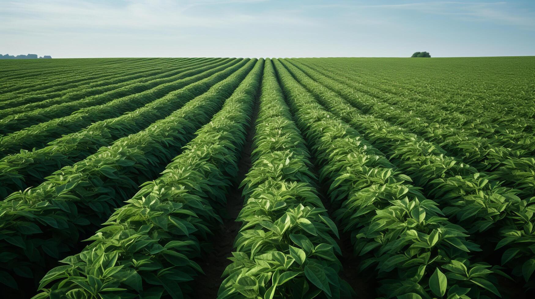 AI generated Potato plants arranged in geometric pattern photo