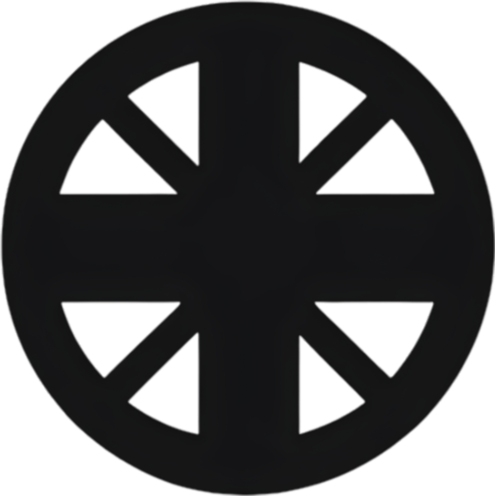 AI generated Black Christian cross icon design in a minimalist style. png