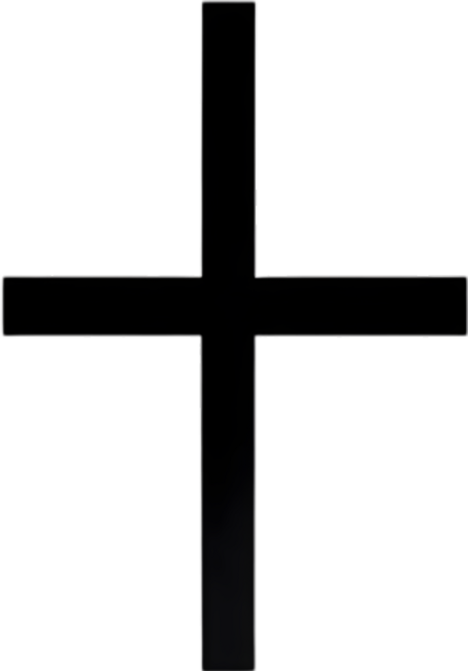 ai generato nero cristiano attraversare icona design nel un' minimalista stile. png