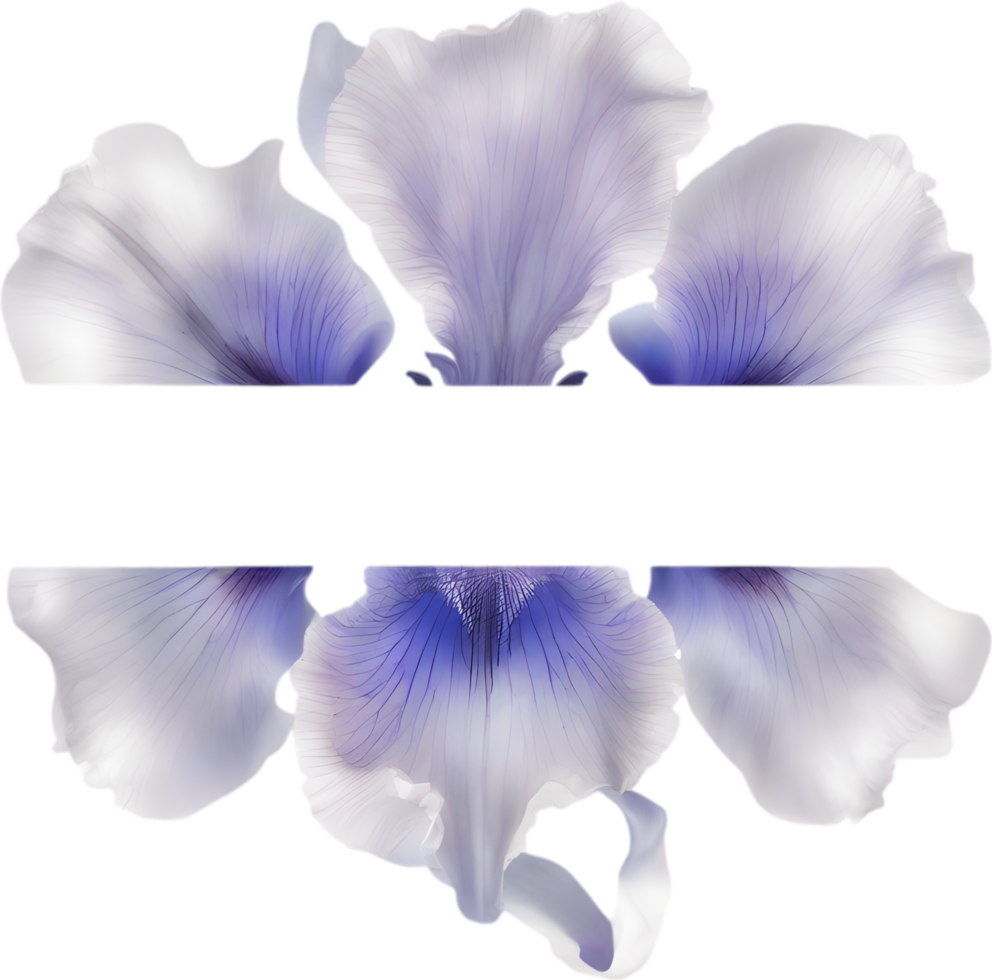 AI generated Colorful painting of Iris floral frame. png