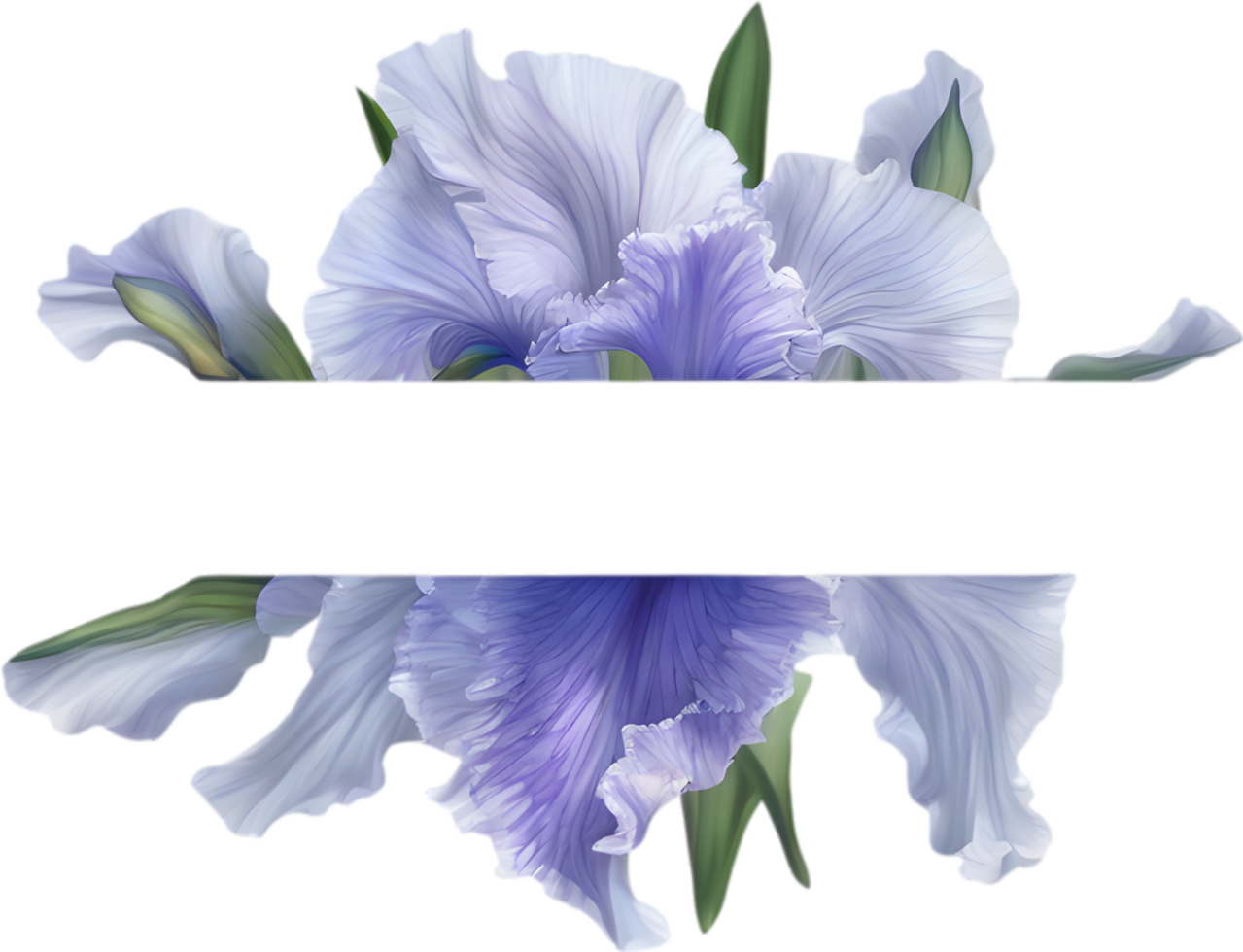 AI generated Colorful painting of Iris floral frame. png