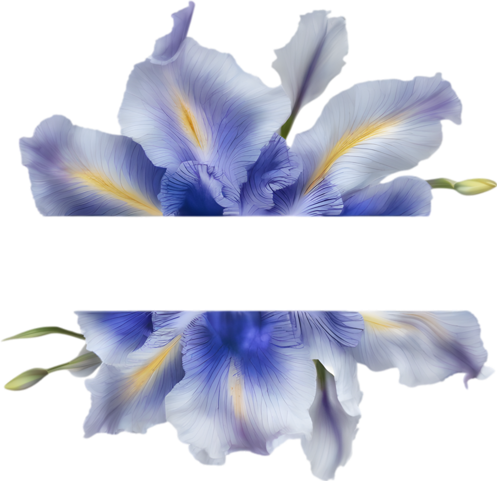 AI generated Colorful painting of Iris floral frame. png