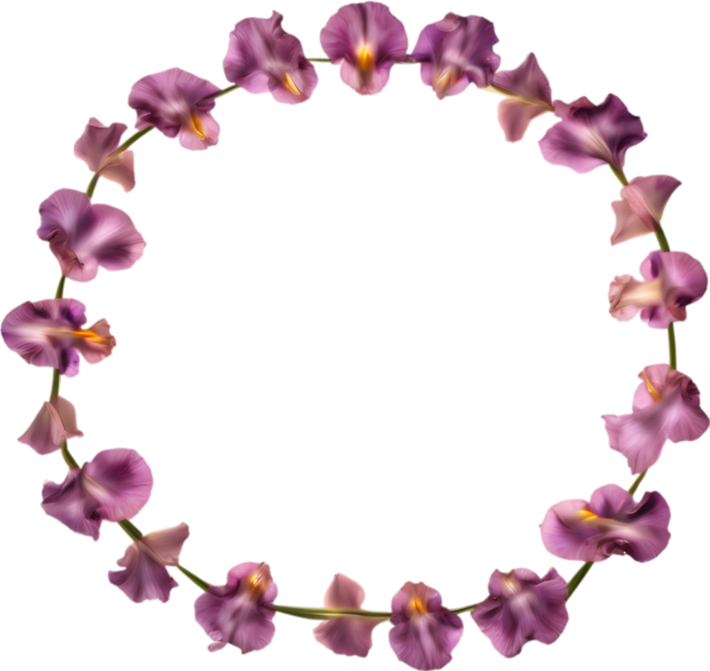 AI generated Colorful painting of Iris floral frame. png