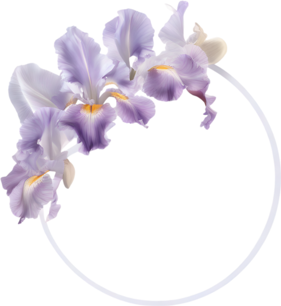 AI generated Colorful painting of Iris floral frame. png