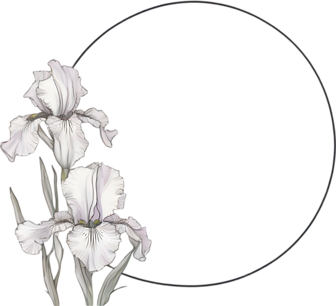 AI generated Colorful painting of Iris floral frame. png
