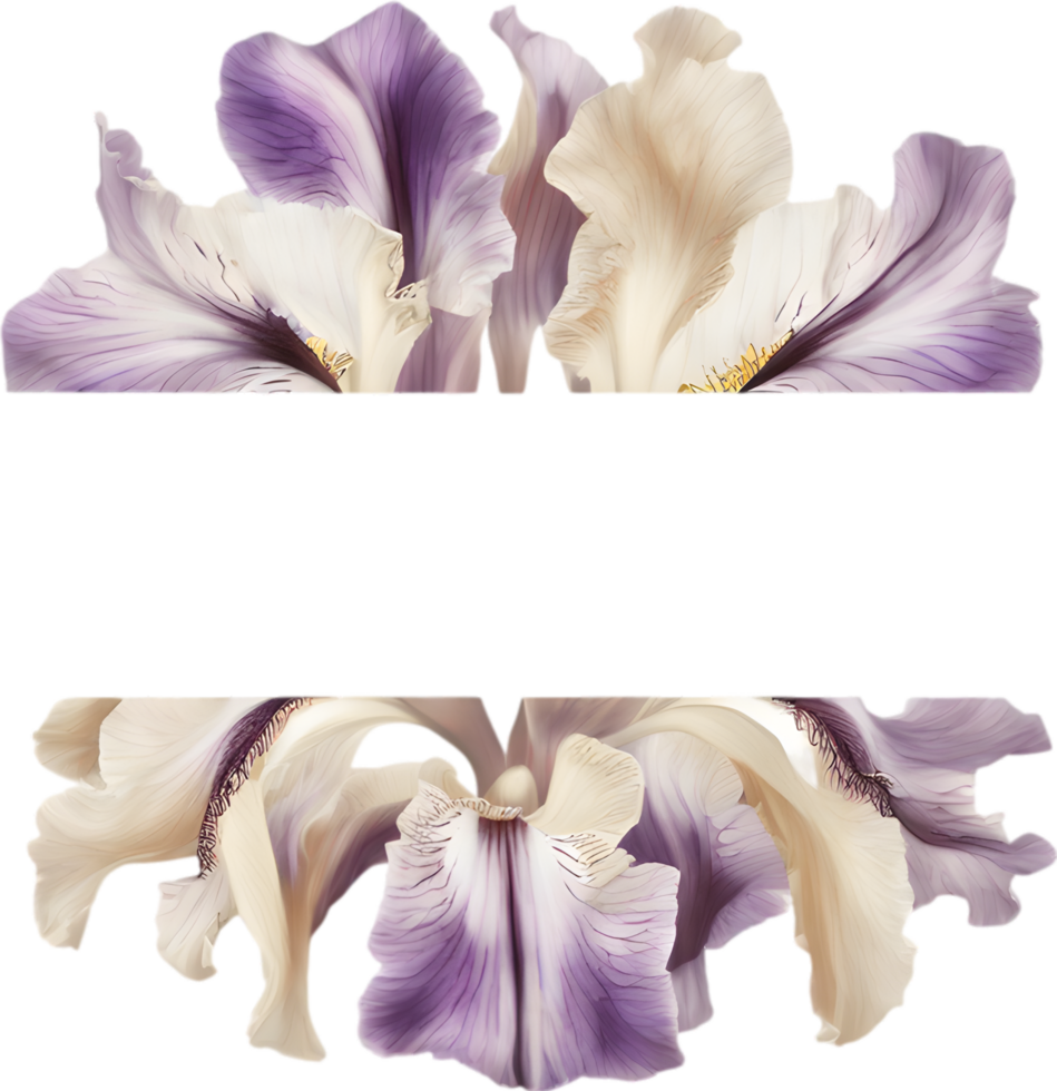 AI generated Colorful painting of Iris floral frame. png