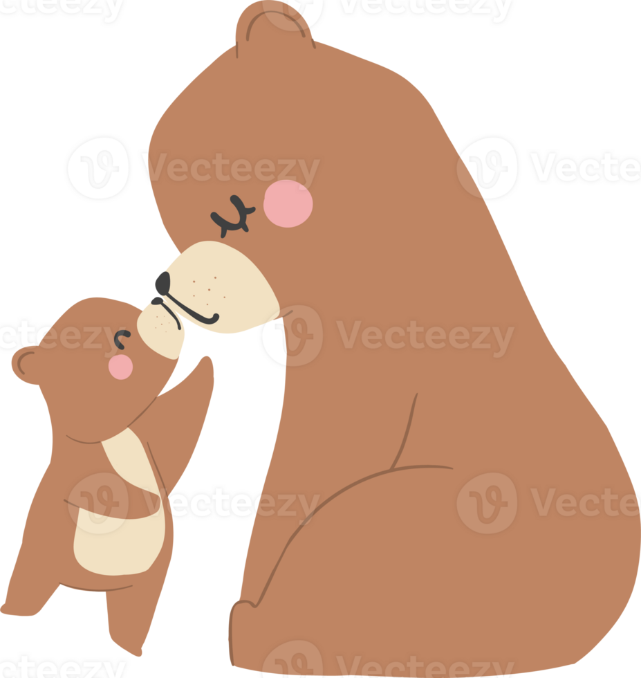 Retro Mothers Day Bear and Cub Family Moments Vintage png