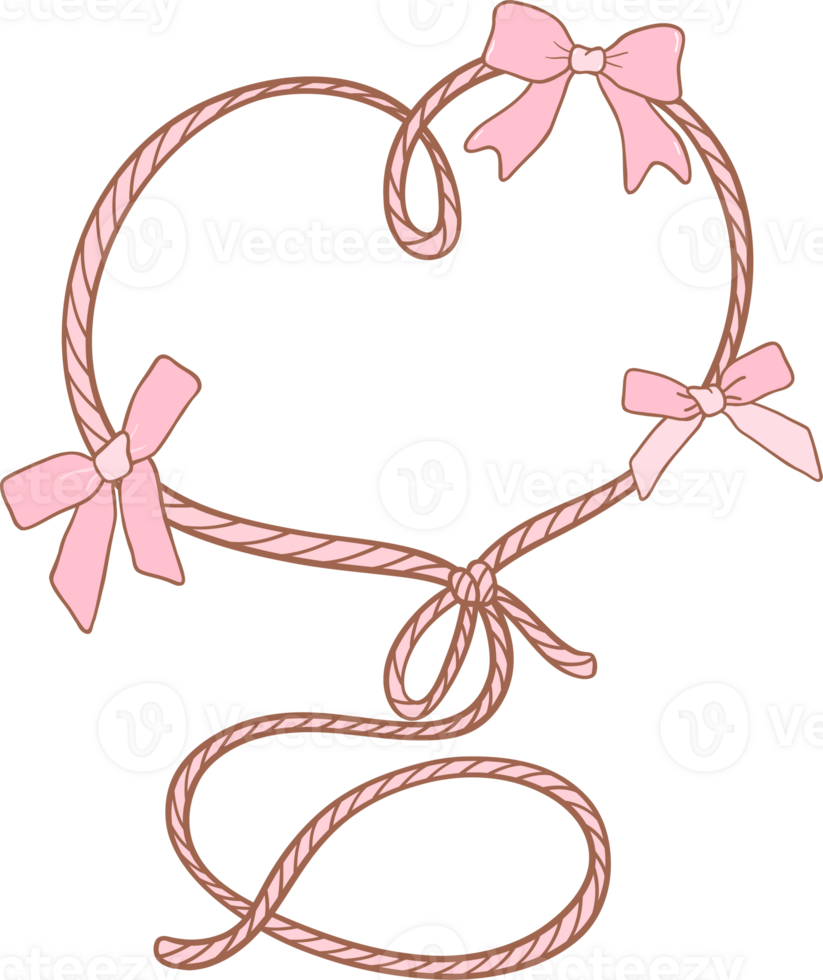 Coquette cowgirl rope heart shape png
