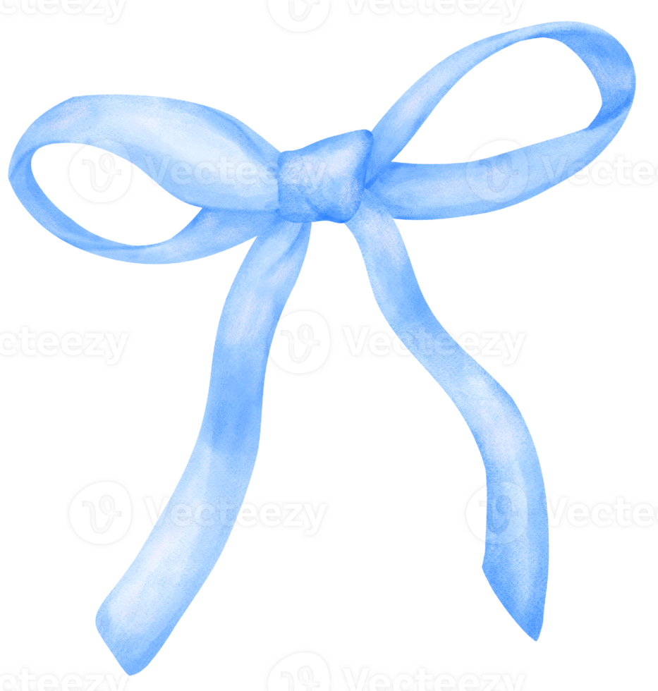 Blue Coquette ribbon bow aesthetic watercolor png