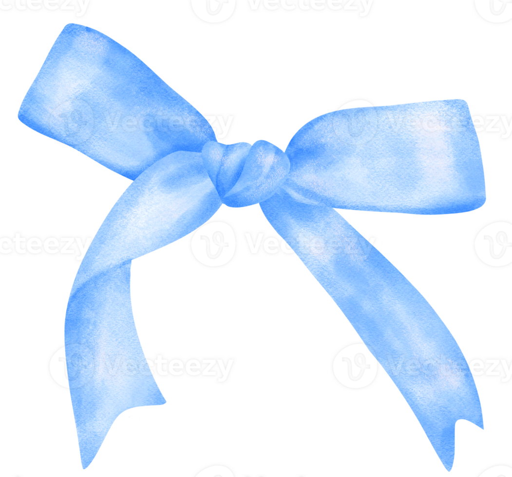 Blue Coquette ribbon bow aesthetic watercolor png