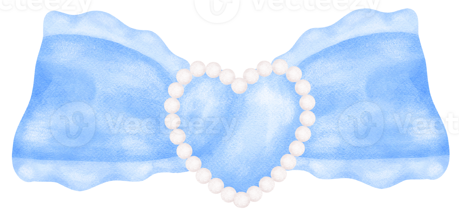 Blue Coquette bow aesthetic watercolor png