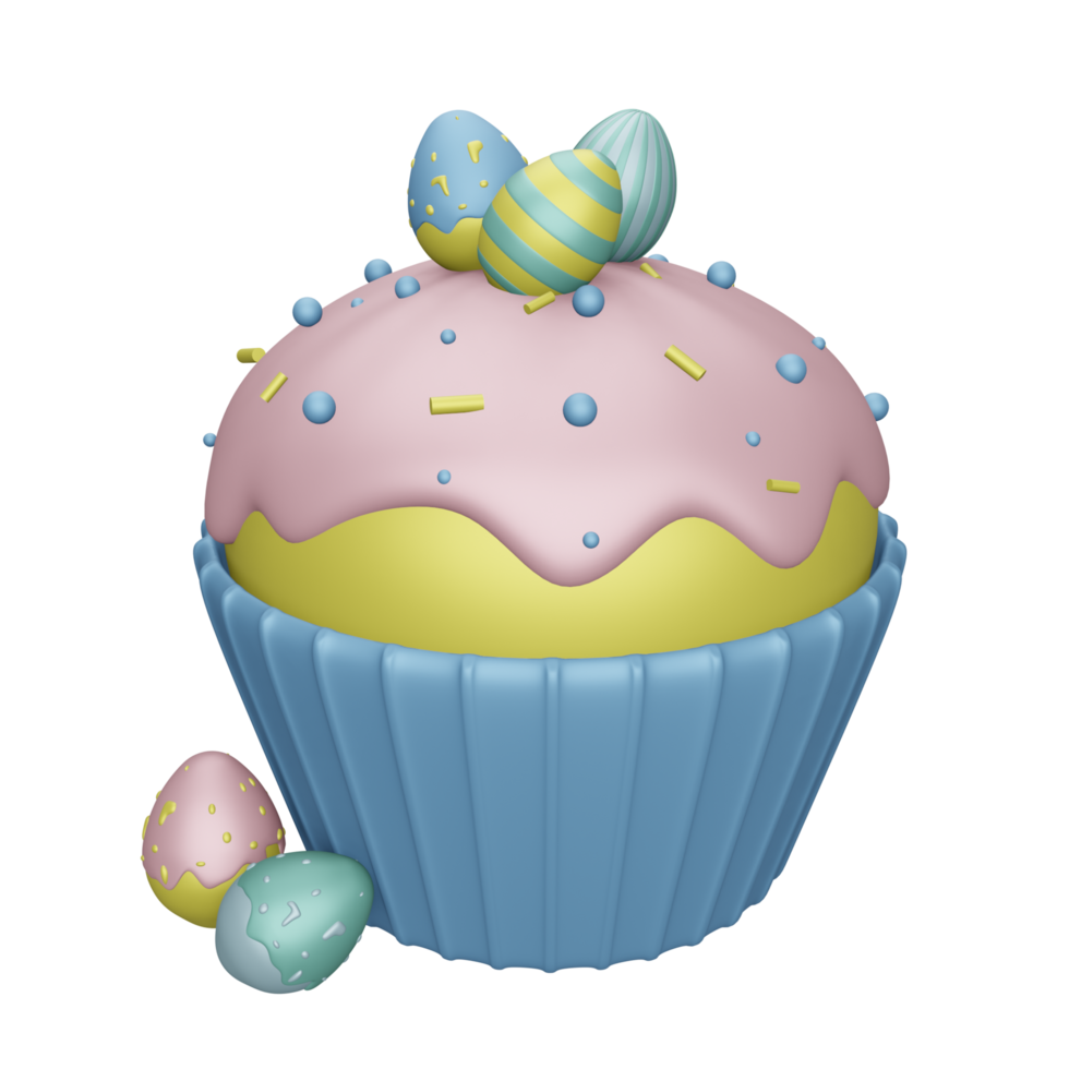 Pascua de Resurrección pastel. Pascua de Resurrección día 3d icono conjunto png